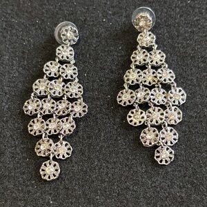 Silver Floral Cascade Drop Earrings - Women Jewelry